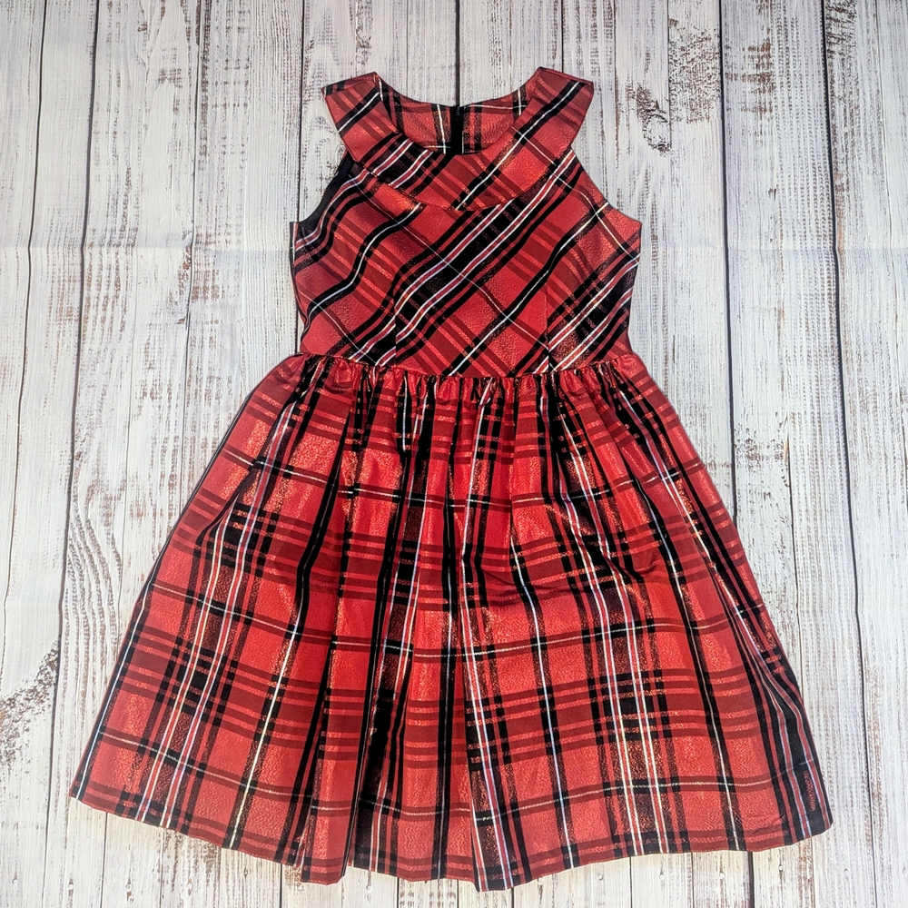 Bonnie Jean Red Plaid Kids Dress